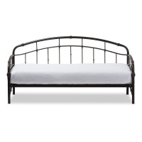 Baxton Studio TS-Olsen-Black-Daybed Olsen Vintage Inspired Dark Bronze Metal Daybed